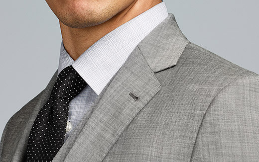 close up of notched lapel