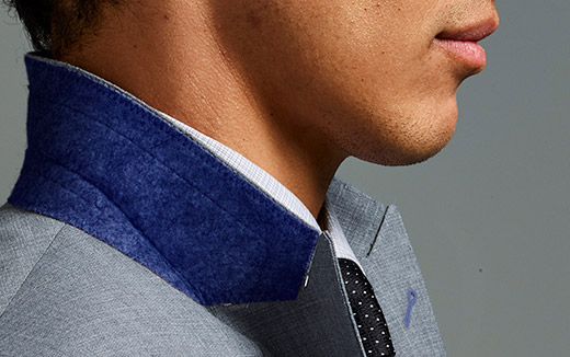 royal blue felt back collar