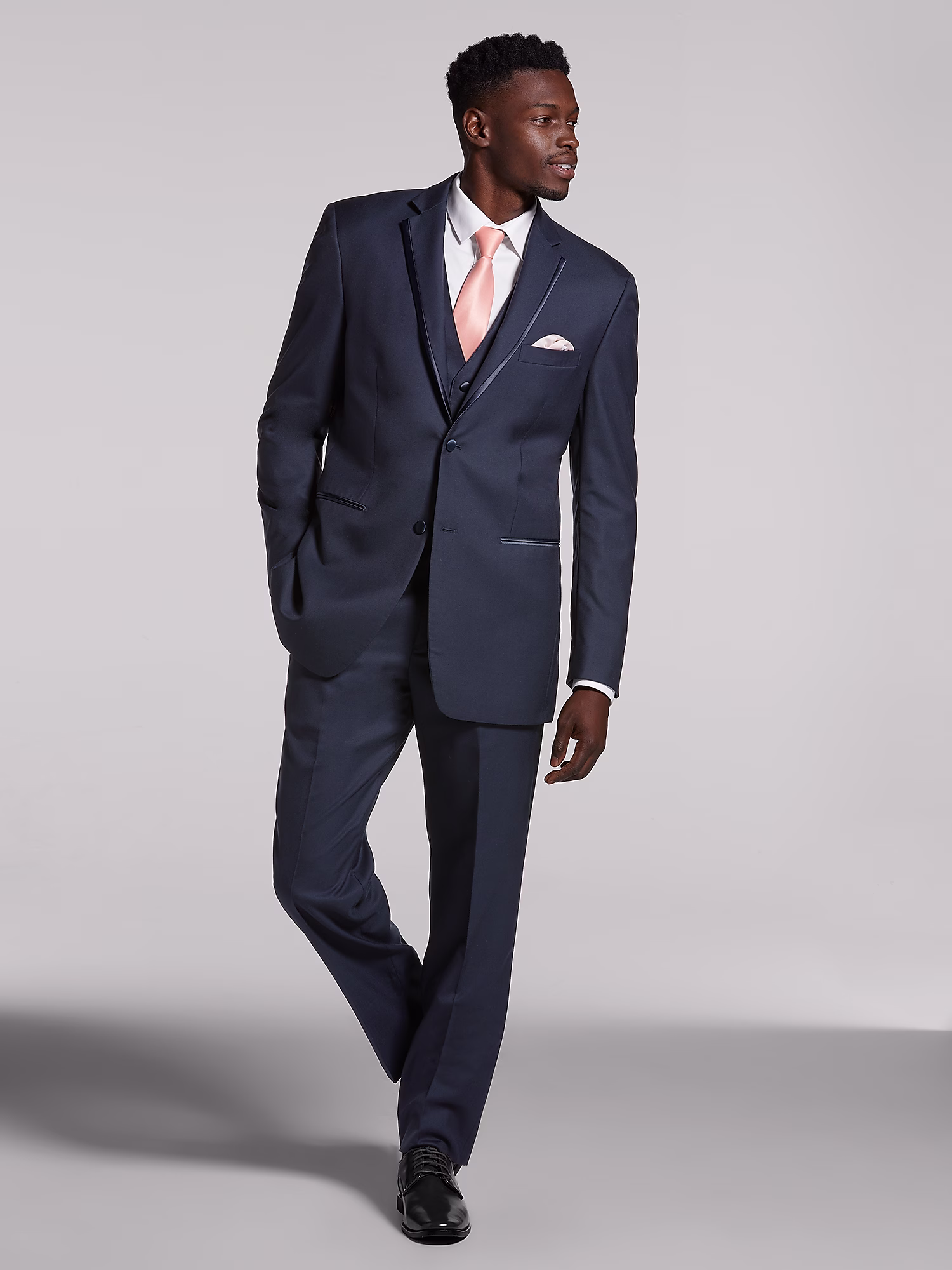 what tuxedo to match navy dress navy satin suit