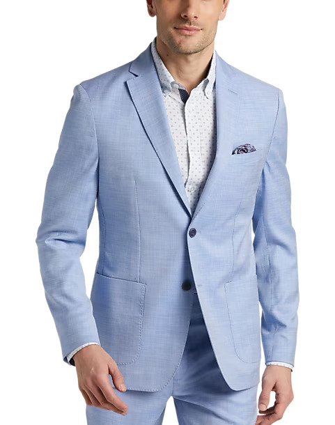michael kors modern fit suit separates coat light blue