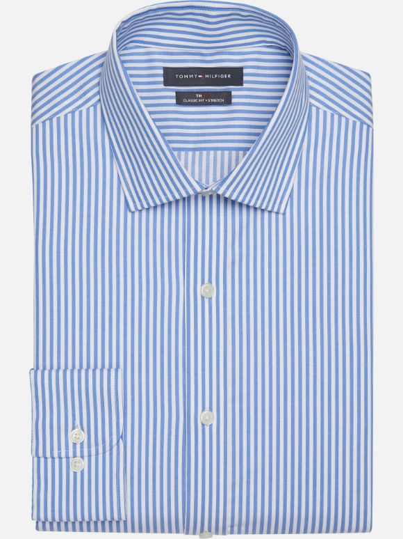 how to wear patterns and prints blue stripe shirt men
