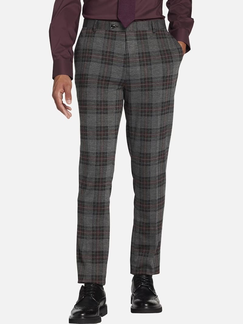 prom style ideas paisley &amp; gray slim fit tartan plaid suit separates pants