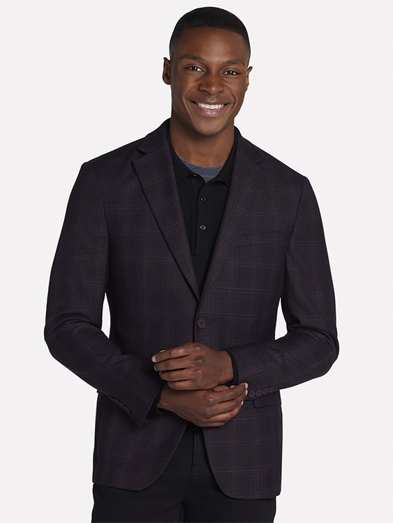 Slim Fit Plaid Sport Coat
