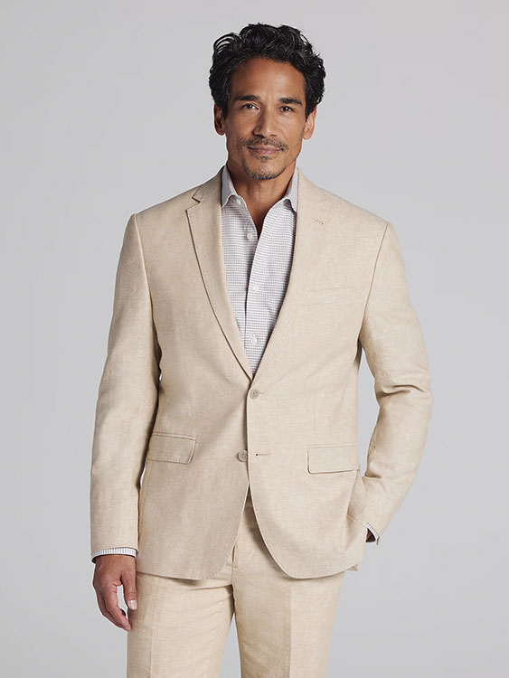 Slim Fit Linen Blend Suit Separates Jacket