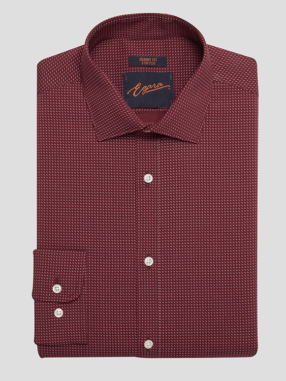 Egara Skinny Fit Dot Dress Shirt