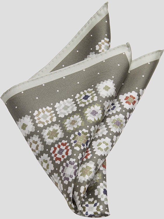 Joseph Abboud Stamped Medallion Pocket Square