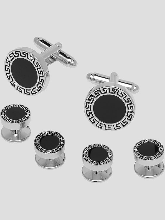 Silver Cufflink Stud Set