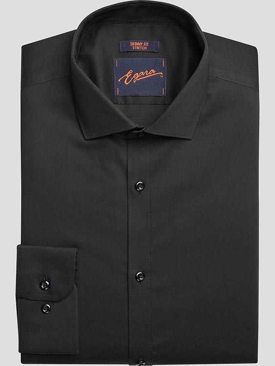 Skinny Fit Dress Shirt Black