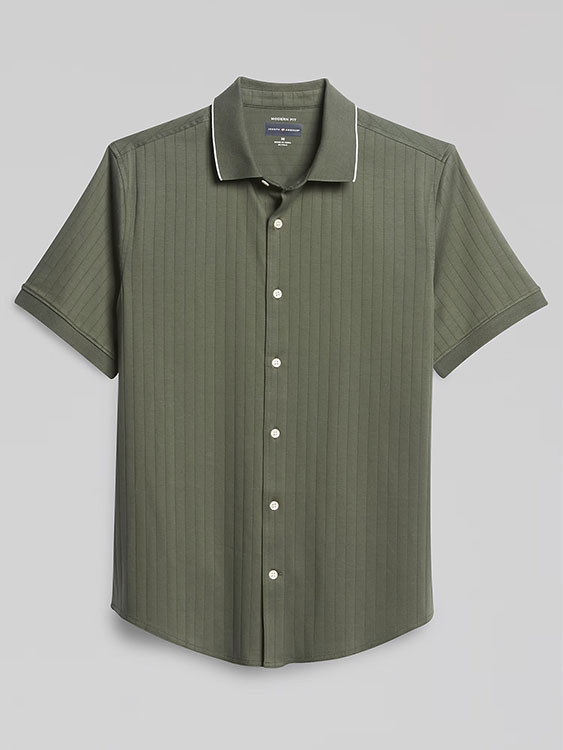 Joseph Abboud Modern Fit Breathable Short Sleeve Button Up Shirt