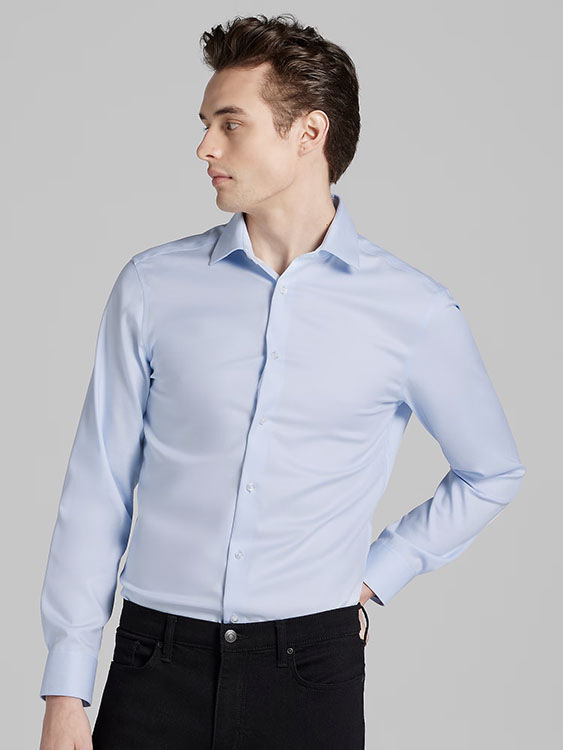 Calvin Klein Slim Fit Solid Supima Cotton Dress Shirt