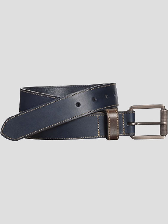 Johnston &amp; Murphy Contrast Stitch Leather Belt