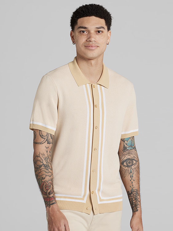 Paisley &amp; Gray Slim Fit Camp Shirt
