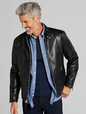 faux leather moto jacket