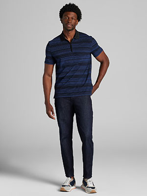kenneth cole striped polo shirt