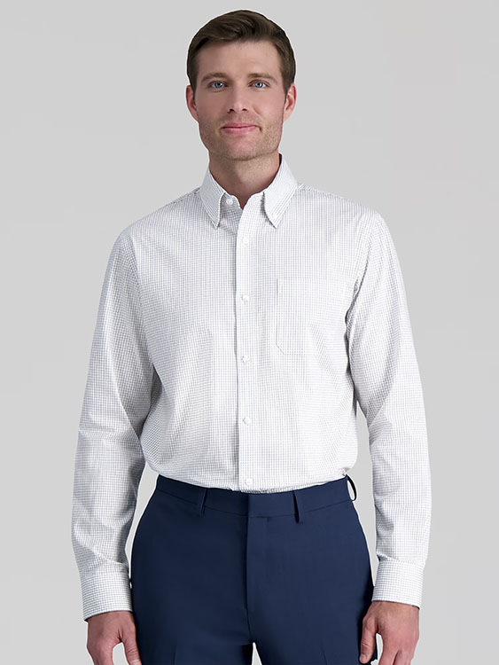 Haggar Premium Comfort Classic Fit Check Dress Shirt