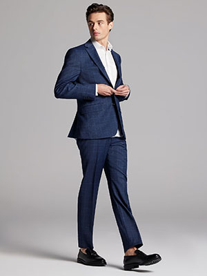 calvin klein windowpane slim fit suit