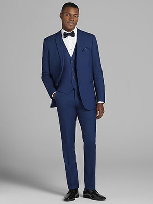 blue calvin klein suit