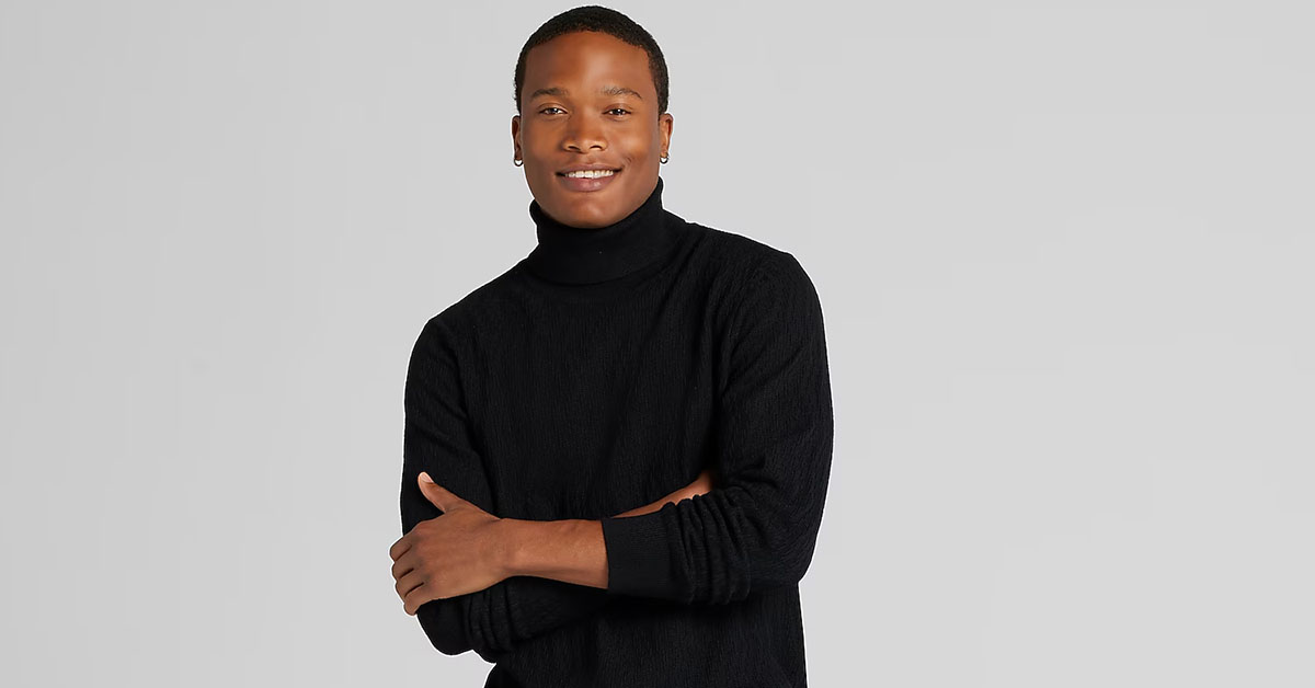 slim fit textured turtle neck