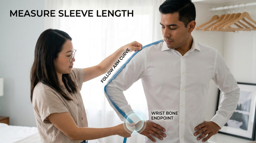 How to measure sleeve length for suit