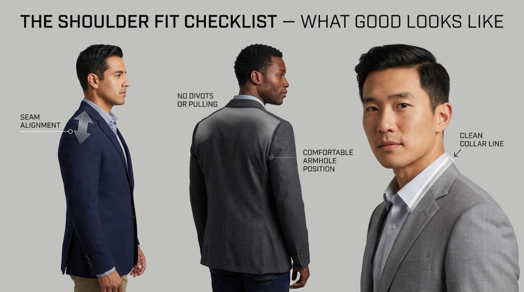 Good men's suit shoulders fit